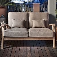 Contemporary sofa HERITAGEoutdoorfabricgray