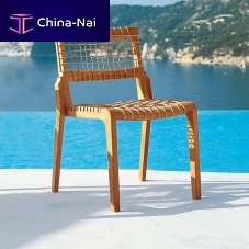 Contemporary garden chair SYNTHESIS outdoorsynthetic fiberteak base