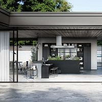 Contemporary kitchen URBAN : SE 4004 E + SE 9009 ESglasswood veneerisland
