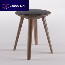 Contemporary stool KALOTAleathersolid woodsolid wood base