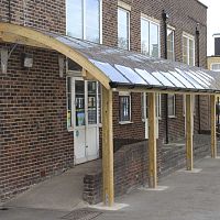 Patio canopy WALKWAY & CONNECTINGwooden framepolycarbonatecurved