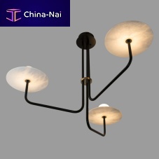 Pendant lamp NNUPHAR brasslacquered metalglass