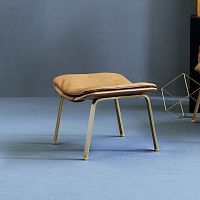 Contemporary footrest ELECTA RELAX POUFleatherbeechsteel