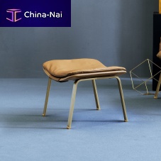 Contemporary footrest ELECTA RELAX POUFleatherbeechsteel