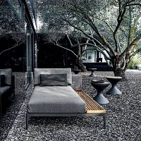 Contemporary daybed GRIDfabricteakaluminum