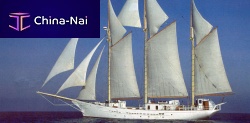 Classic sailing super-yacht BLUE CLIPPERwith open transomwith bowsprit3 masts