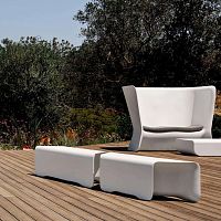 Contemporary garden bench NOVAfabricwith backrestwithout armrests