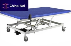 Electric Bobath table BBT 205hydraulicon casterswith adjustable height backrest