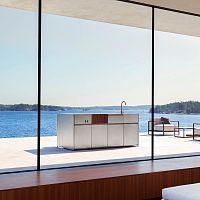 Stainless steel kitchen island outdoor