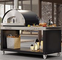 Commercial trolley PIZZA-DESKgardenstainless steelpainted steel