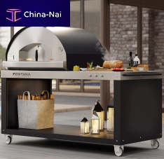Commercial trolley PIZZA-DESKgardenstainless steelpainted steel