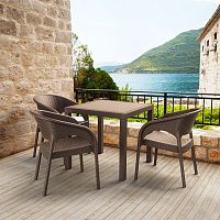 Contemporary bistro table ORLANDO 80resin wickerresin wicker basesquare