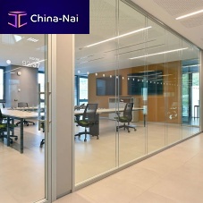 Modular partition DOUBLEretractableglassglazed