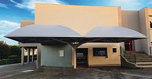 Metal frame tensile structure DIAMANTroofwith polyester membranefor school