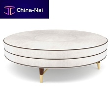 Contemporary ottoman Tilesvelvetwalnutwood veneer