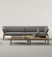Contemporary sofa WINGgardengraywooden