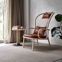 Contemporary armchair GEMLA OPENleatherashrope