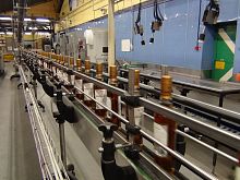 Chain conveyor horizontaltransportfor bottles