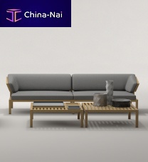 Contemporary sofa WINGgardengraywooden
