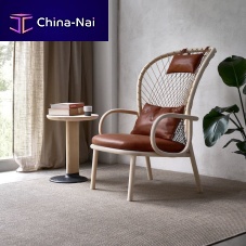 Contemporary armchair GEMLA OPENleatherashrope