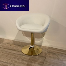 Contemporary stool Saharaleatherfabricwooden base