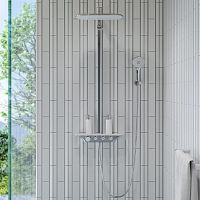Wall-mounted shower set contemporarywith hand showerwith fixed-column shower head