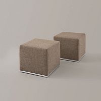 Contemporary pouf PUFFOfabricleathersquare