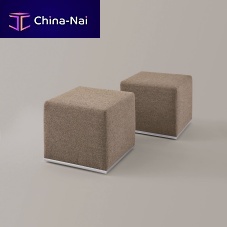 Contemporary pouf PUFFOfabricleathersquare