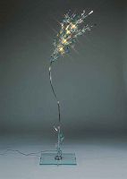 Floor-standing lamp aluminumcrystalclassic