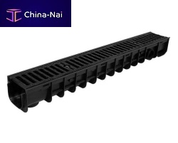 Drainage channel with grating PP D400polypropylenecast iron gratefor public spaces
