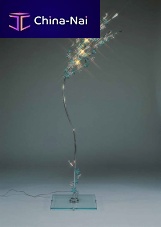 Floor-standing lamp aluminumcrystalclassic