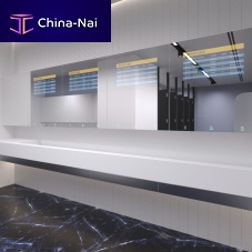 Bathroom mirror cabinet with paper towel dispenser SWAR TVwith soap dispenserwith TV screenwith integrated hand dryer