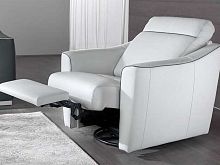 Contemporary armchair MAURINEleathersteelwith footrest