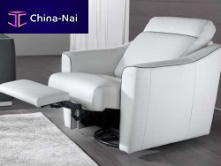 Contemporary armchair MAURINEleathersteelwith footrest