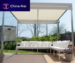 Stainless steel gazebo MILLE RIGHEfabric roof