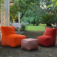 Contemporary fireside chair Morfino fabricsynthetic leatherupholstered