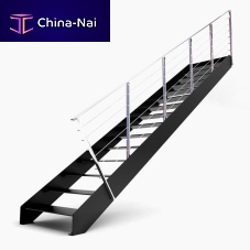 Straight staircase L20-2R-GFLmetal stepmetal framecontemporary