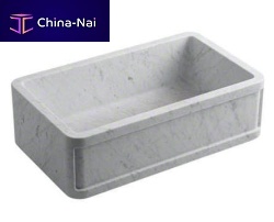 Single-bowl kitchen sink FOR TOWN: L20303-00without drainboardmarbleapron-front