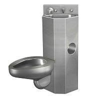 Free-standing toilet PENAL-WARE® : 1415stainless steelwith integrated hand basinfor public washroom