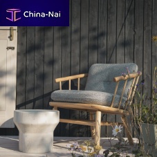 Contemporary armchair Hardyfabricoakwith removable cushion