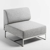 Contemporary fireside chair MELTEMIfabricstainless steelmodular