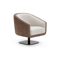 Contemporary armchair DALLASleatherfabricmetal