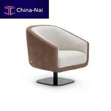 Contemporary armchair DALLASleatherfabricmetal