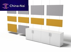 Wall-hung partition CAPSOUNDfabricfor officesacoustic