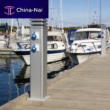 Electrical distribution pedestal T4water supplywith built-in lightfor docks
