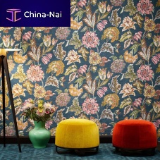 Contemporary stool ZIMMER + ROHDE : BALLwooden baseupholsteredblue