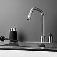 Countertop mixer tap VIPP901stainless steelkitchen2-hole