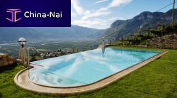 Wall swimming pool overflowoutdoorin-ground