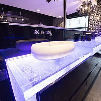 Double vanity top glassbacklit