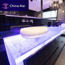 Double vanity top glassbacklit